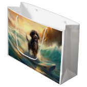 Grand Sac Cadeau Bernedoodle Beach Surf Peinture (Devant Angle)