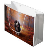 Grand Sac Cadeau Bernedoodle en automne Leaves automne Inspire (Devant Angle)