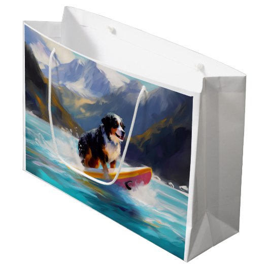 Grand Sac Cadeau Bernese Mountain Beach Surf Paining (Devant Angle)