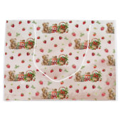 Grand Sac Cadeau Berry First Strawberry et Bear Anniversaire (Devant)