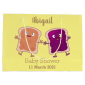 Grand Sac Cadeau Beurre d'arachide mignonne et caricature sandwich  (Dos)