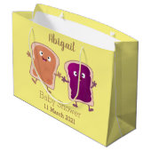 Grand Sac Cadeau Beurre d'arachide mignonne et caricature sandwich  (Dos Angle)