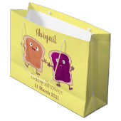 Grand Sac Cadeau Beurre d'arachide mignonne et caricature sandwich  (Devant Angle)