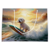 Grand Sac Cadeau Bichon Frise Beach Plage Surf Peinture (Devant)