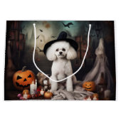 Grand Sac Cadeau Bichon Frise Citrouilles Halloween effrayant (Devant)