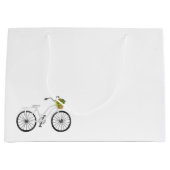 Grand Sac Cadeau Bicycle blanc Joyeux Panier à fleurs d'anniversair (Devant)