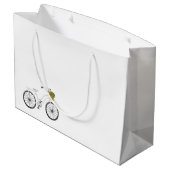 Grand Sac Cadeau Bicycle blanc Joyeux Panier à fleurs d'anniversair (Dos Angle)