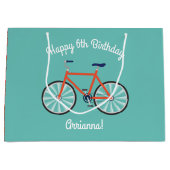 Grand Sac Cadeau Bicyclette mignonne Enfants Vélo Anniversaire Fête (Devant)