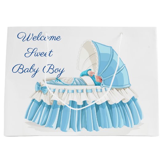 Grand Sac Cadeau Bienvenue Baby Boy doux (Devant)