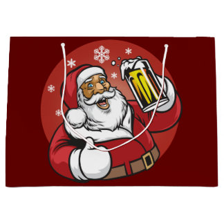 Grand Sac Cadeau Bière père Noël