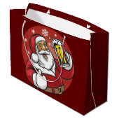 Grand Sac Cadeau Bière père Noël (Dos Angle)