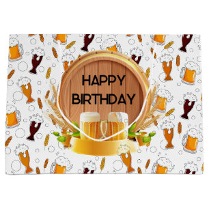 Grand Sac Cadeau Bière personnalisée joyeux anniversaire