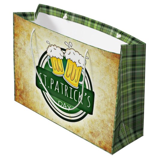 Grand Sac Cadeau Bières du jour Saint Patrick (Dos Angle)