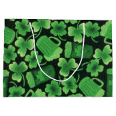 Grand Sac Cadeau Bières shamrocks et vertes (Dos)