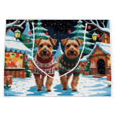 Grand Sac Cadeau Biewer Terrier Dogs Christmas Snow Holiday (Devant)