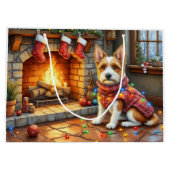 Grand Sac Cadeau Biewer Terrier Fireplace with Christmas Lights (Dos)