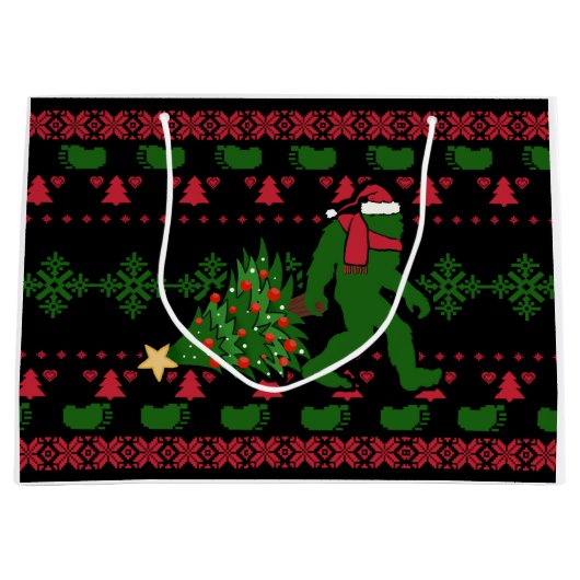 Grand Sac Cadeau Bigfoot on genou (Devant)