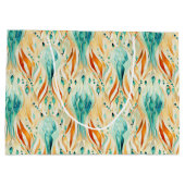 Grand Sac Cadeau Bijou Abstrait Turquoise Mandarine (Dos)