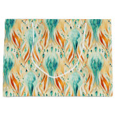 Grand Sac Cadeau Bijou Abstrait Turquoise Tangerine (Devant)