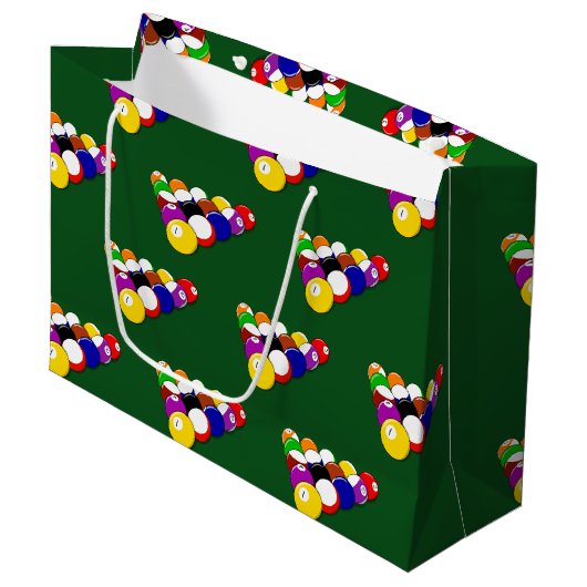 Grand Sac Cadeau Billard Balls (Devant Angle)