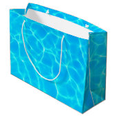 Grand Sac Cadeau Billard bleu clair eau photo Anniversaire (Dos Angle)