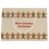 Grand Sac Cadeau Biscuits de pain d'épice de danse (Devant)