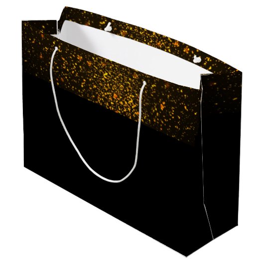 Grand Sac Cadeau Black and Gold Pre-Personalized Monogram Gift Bag (Dos Angle)