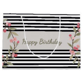 Grand Sac Cadeau Black And White Stripe (Dos)