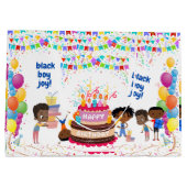 Grand Sac Cadeau Black Boy Joy Anniversaire (Dos)