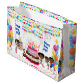 Grand Sac Cadeau Black Boy Joy Anniversaire (Devant Angle)