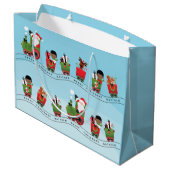 Grand Sac Cadeau Black Boy sur le train de Noël (Dos Angle)