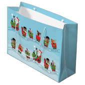 Grand Sac Cadeau Black Boy sur le train de Noël (Devant Angle)