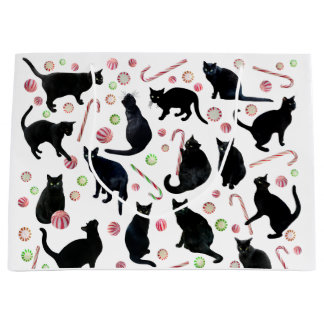 Grand Sac Cadeau Black Cats Peppermints Gift Bag