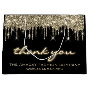 Grand Sac Cadeau Black Drives Thank Shopping Nom Boutique Shop