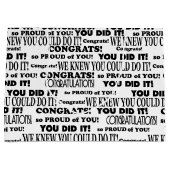 Grand Sac Cadeau Black Félicitations Motif de texte en blanc (Devant)