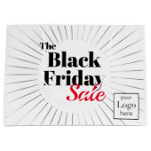 Grand Sac Cadeau Black Friday Logo Vente d'entreprise (Devant)