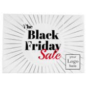 Grand Sac Cadeau Black Friday Logo Vente d'entreprise (Dos)