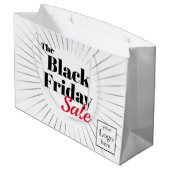 Grand Sac Cadeau Black Friday Logo Vente d'entreprise (Dos Angle)