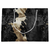 Grand Sac Cadeau Black Gold Cream Western Cowhide (Devant)