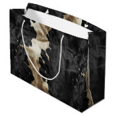 Grand Sac Cadeau Black Gold Cream Western Cowhide (Dos Angle)