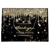 Grand Sac Cadeau Black Gold Merci Nom Luxury Branding Drivers (Devant)