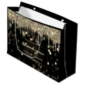 Grand Sac Cadeau Black Gold Merci Nom Luxury Branding Drivers (Devant Angle)