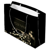 Grand Sac Cadeau Black Gold Minimal Name Luxury Branding Lights (Dos Angle)