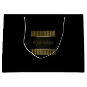 Grand Sac Cadeau Black Gold Nom minimal Luxury Branding Beauté (Devant)