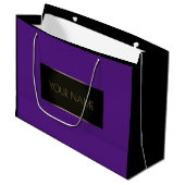 Grand Sac Cadeau Black Gold Nom minimal Marque de luxe violet viole (Devant Angle)
