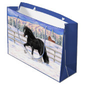 Grand Sac Cadeau Black Gypsy Vanner Irlandais Cob Brouillon Cheval  (Dos Angle)