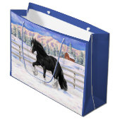 Grand Sac Cadeau Black Gypsy Vanner Irlandais Cob Brouillon Cheval  (Devant Angle)