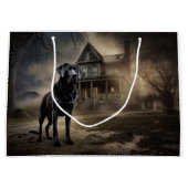Grand Sac Cadeau Black Labrador Halloween (Devant)