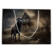 Grand Sac Cadeau Black Labrador Halloween (Dos)