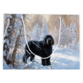 Grand Sac Cadeau Black Russian Terrier Laisser neiger Noël (Dos)